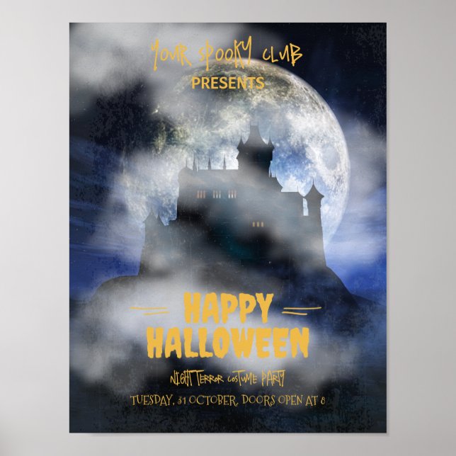 Spooky Halloween Einladung, Boo-Halloween-Party Poster (Vorne)
