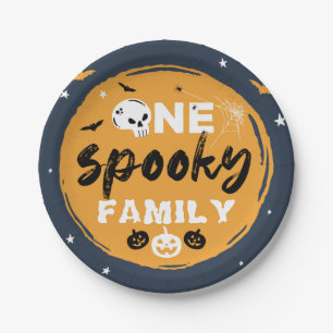 Spooky Halloween Familie Matching Trick oder Treff Pappteller