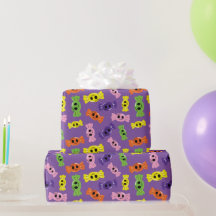Spooky Halloween farbenfrohe Candies Lila nahtlos