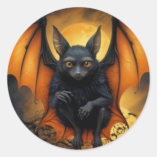 Spooky Halloween-Fledermaus Runder Aufkleber