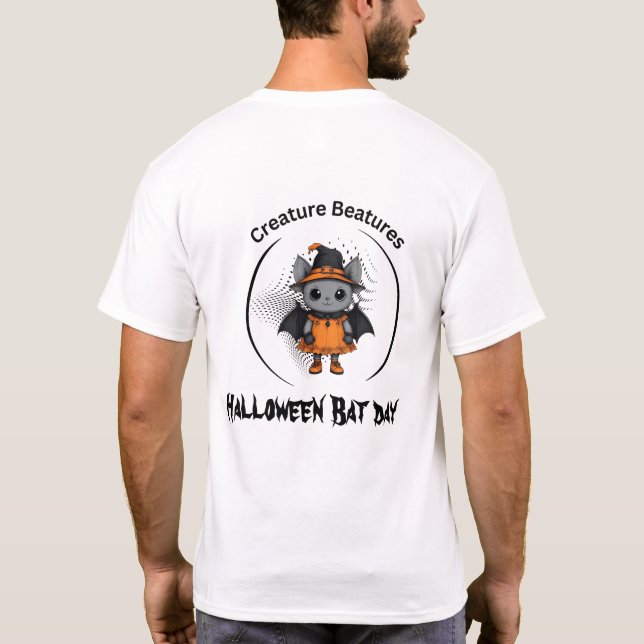 Spooky Halloween Fledermaustag in verschleißem Sch T-Shirt (Rückseite)