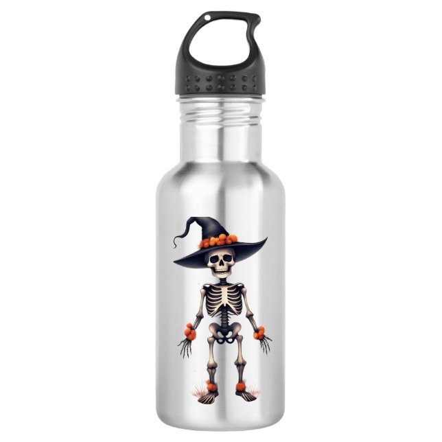 Spooky Halloween - Funny Skeleton Edelstahlflasche (Vorderseite)
