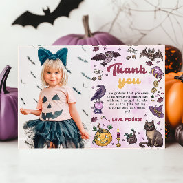 Spooky Halloween Geburtstags-Foto Danke-Karte Dankeskarte