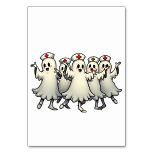 Spooky Halloween-Geister in den Anzügen der Kranke Tischnummer