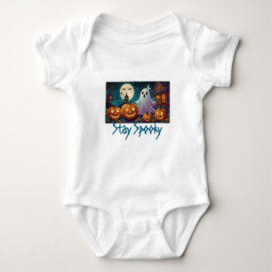 Spooky, Halloween-Geister und Pumpkins bleibe Baby Strampler