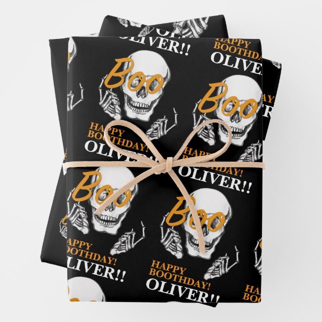 Spooky Halloween-Geschenkwrap Geschenkpapier Set (Beispiel)