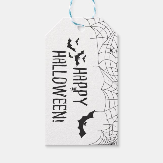 Spooky Halloween Gespenster und Fledermäuse Geschenkanhänger (Vorderseite)