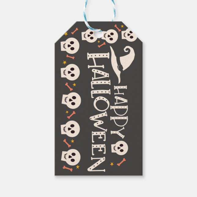 Spooky Halloween Gespenster und Fledermäuse Geschenkanhänger (Vorderseite)