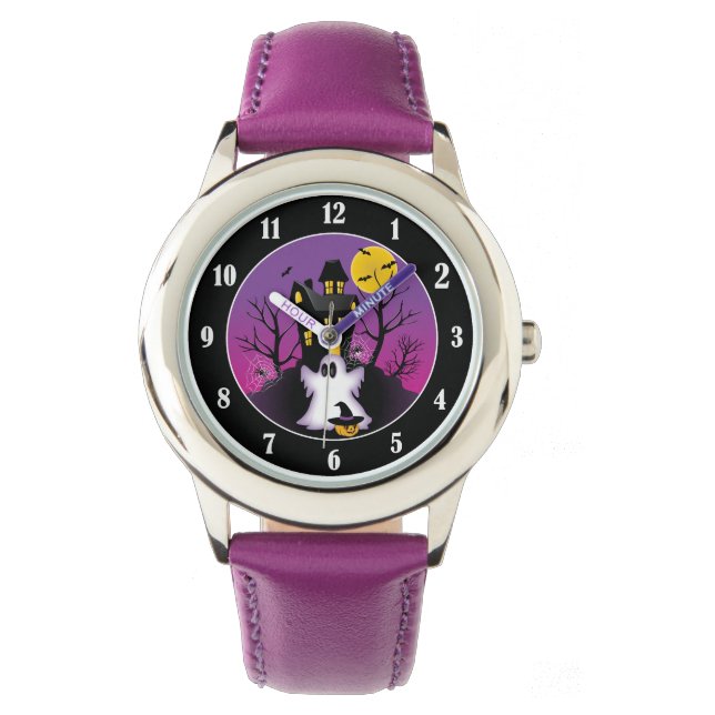 Spooky Halloween Ghost Armbanduhr (Vorderseite)