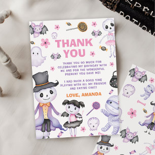 Spooky Halloween Ghost Birthday Party Dankeskarte