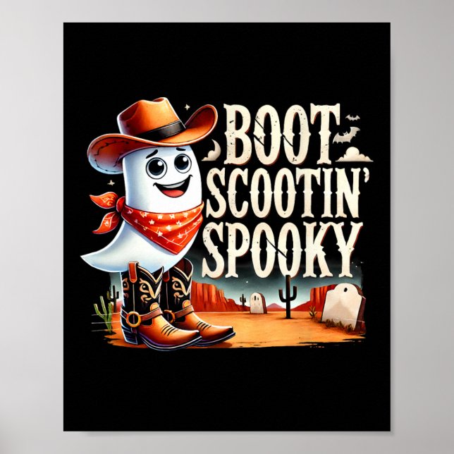 Spooky Halloween Ghost Cowboy Ghost Western Poster (Vorne)