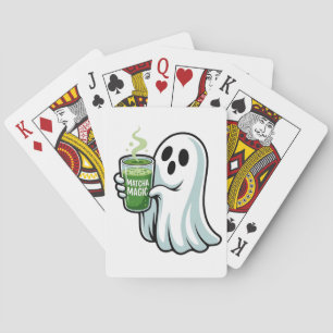 Spooky Halloween Ghost Drink Matcha Drink Spielkarten
