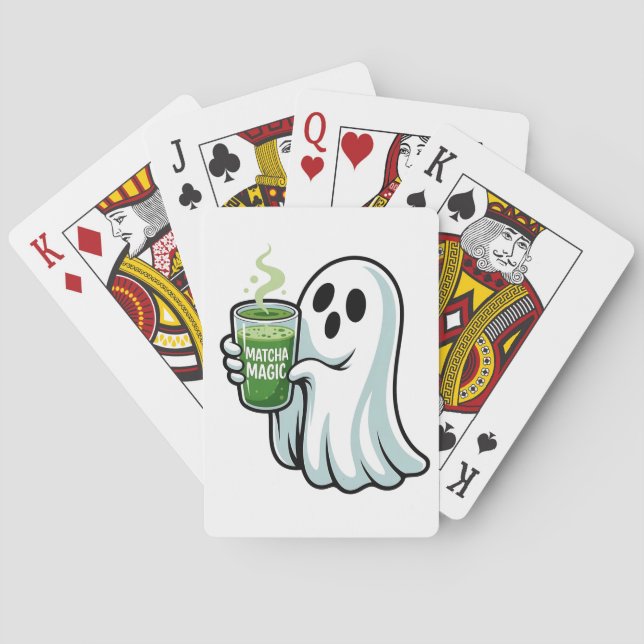 Spooky Halloween Ghost Drink Matcha Drink Spielkarten (Rückseite)