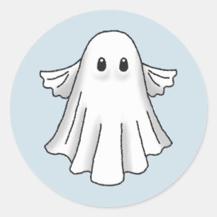 Spooky Halloween Ghost Runder Aufkleber