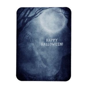 Spooky Halloween Ghost Vollmond in der Nacht Magnet