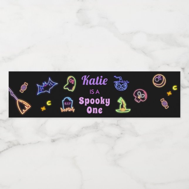 Spooky Halloween Glow Dark Birthday (Einzelnes Label)