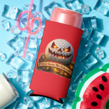 Spooky Halloween golf graphic teal cam cooler
