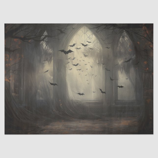 Spooky Halloween Gothic Arc mit Fledermausdekoupag Seidenpapier (Vorderseite)