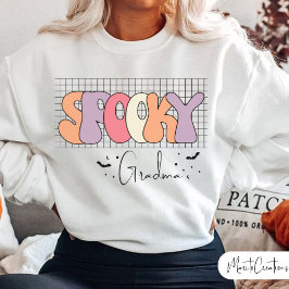 Spooky, Halloween Gradma, Groovy Retro Halloween Sweatshirt