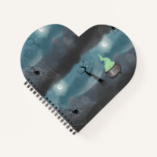 Spooky Halloween Grave Yard und Spider Webs Wrapp Notizbuch
