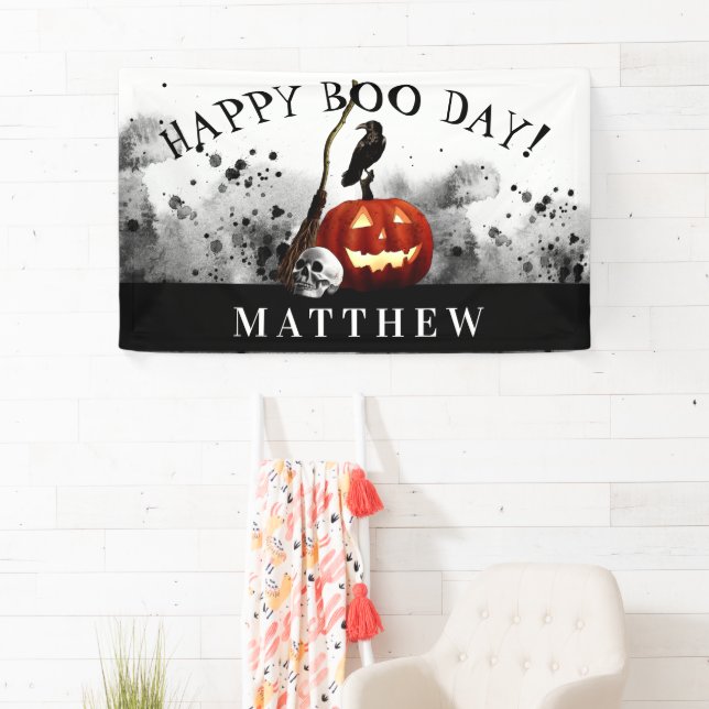 Spooky Halloween Happy Boo Day Geburtstag Banner (Insitu)