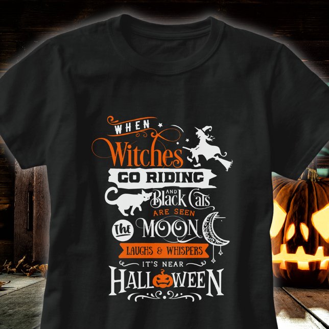 Spooky Halloween Hexe & Cat T - Shirt - Spaß für a (Von Creator hochgeladen)