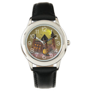 Spooky Halloween Hexenhaus und Vampirschloss Armbanduhr