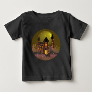 Spooky Halloween Hexenhaus und Vampirschloss Baby T-shirt
