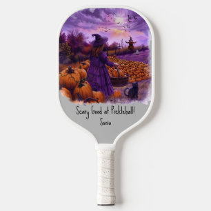 Spooky Halloween Hexenkürbis Pickleball Schläger