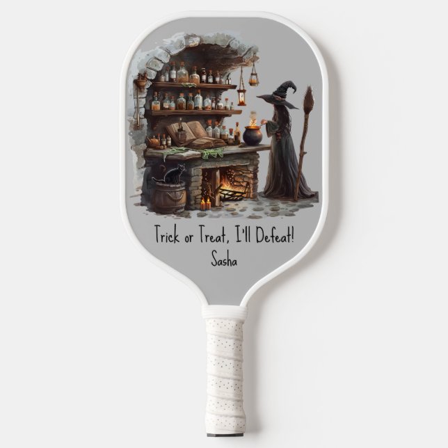 Spooky Halloween Hexentränke Apothekar Pickleball Schläger (Vorderseite)