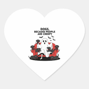Spooky Halloween Hund Spooky Ghost 23 Herz-Aufkleber
