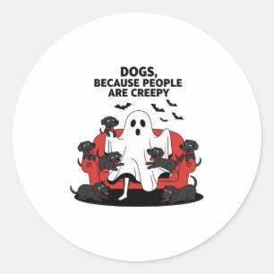 Spooky Halloween Hund Spooky Ghost 23 Runder Aufkleber