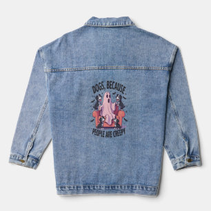 Spooky Halloween Hund Spooky Ghost (2) Jeansjacke
