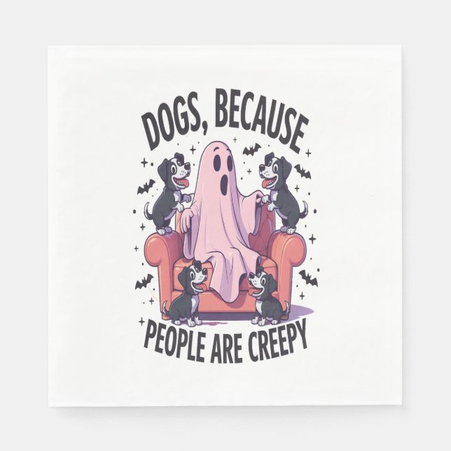 Spooky Halloween Hund Spooky Ghost (2) Serviette (Vorderseite)