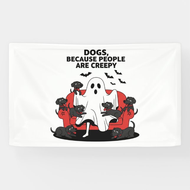 Spooky Halloween Hund Spooky Ghost Banner (Horizontal)