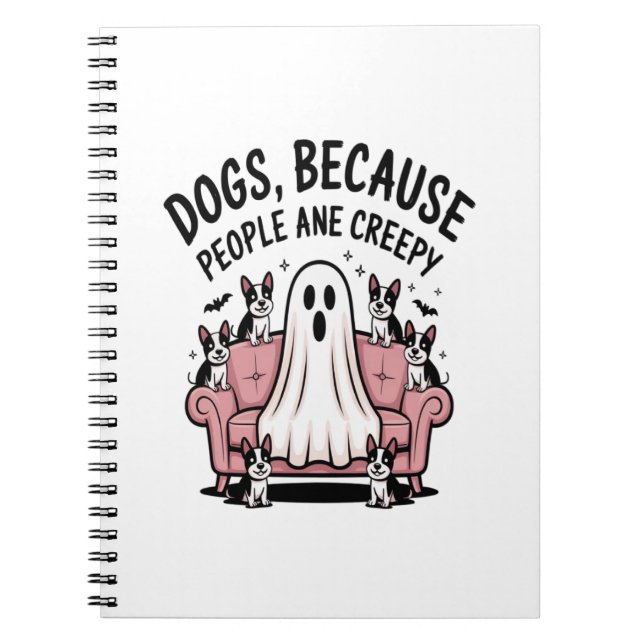 Spooky Halloween Hund Spooky Ghost Notizblock (Vorderseite)