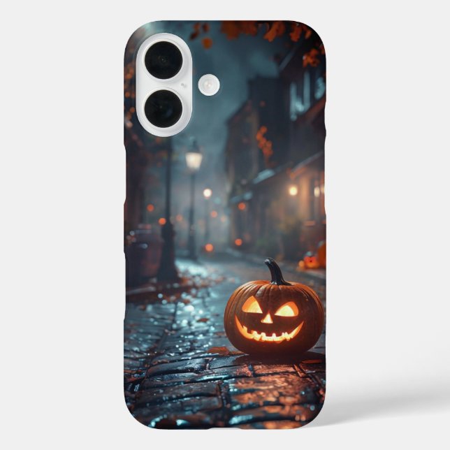 Spooky Halloween Jack-O'-Lantern iPhone 16 Hülle (Rückseite)