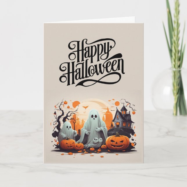 Spooky Halloween Karte (Vorderseite)