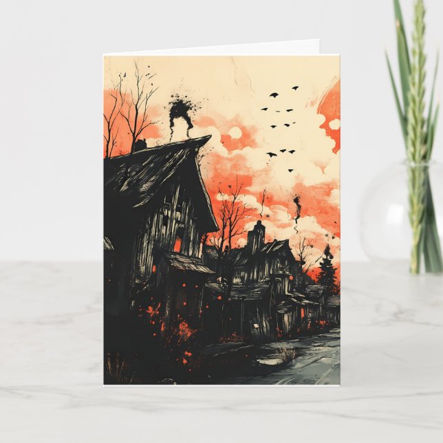 Spooky Halloween Karte (Vorderseite)