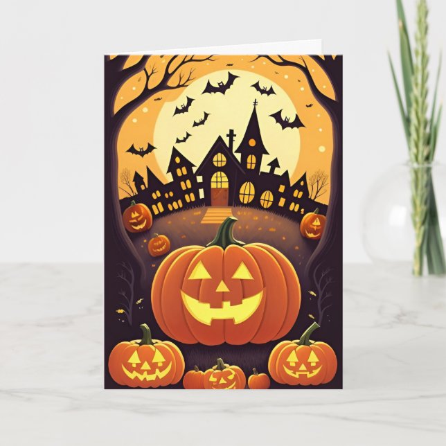 Spooky Halloween Karte (Vorderseite)