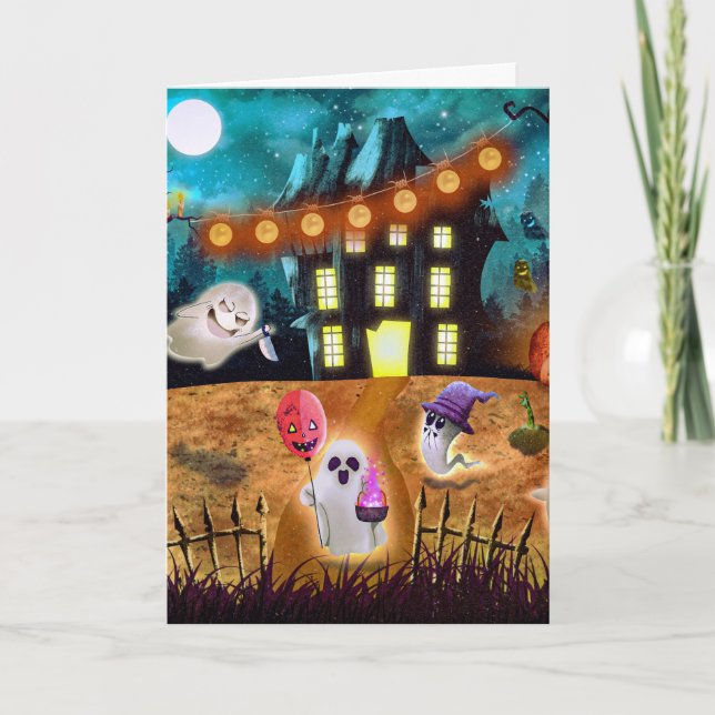 Spooky Halloween Karte (Vorderseite)