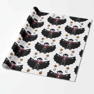 Spooky Halloween Kostüm Party Dracula Vampire Geschenkpapier
