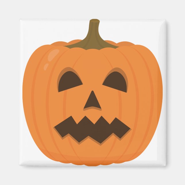 Spooky Halloween Kürbisgesicht. Niedlicher Jack-o' Magnet (Vorne)