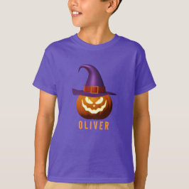Spooky Halloween Kürbislaterne Name T-Shirt