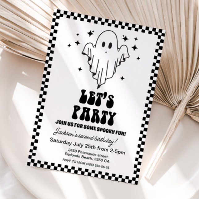 Spooky Halloween Lasst uns in jedem Alter Party Einladung (Ghost birthday invitation, halloween birthday party, ghost party, Let's party)