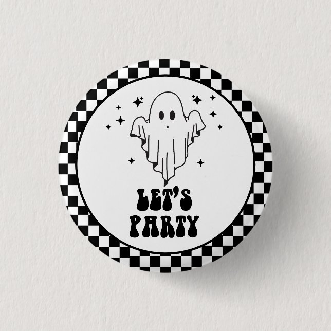 Spooky Halloween Let's Party Button (Vorderseite)