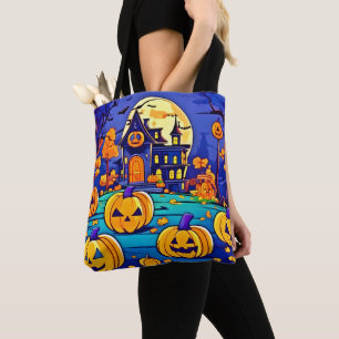 Spooky Halloween Mansion Artwork Tasche