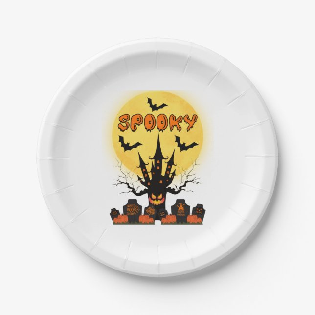Spooky Halloween Moon Paper-Teller Pappteller (Vorderseite)