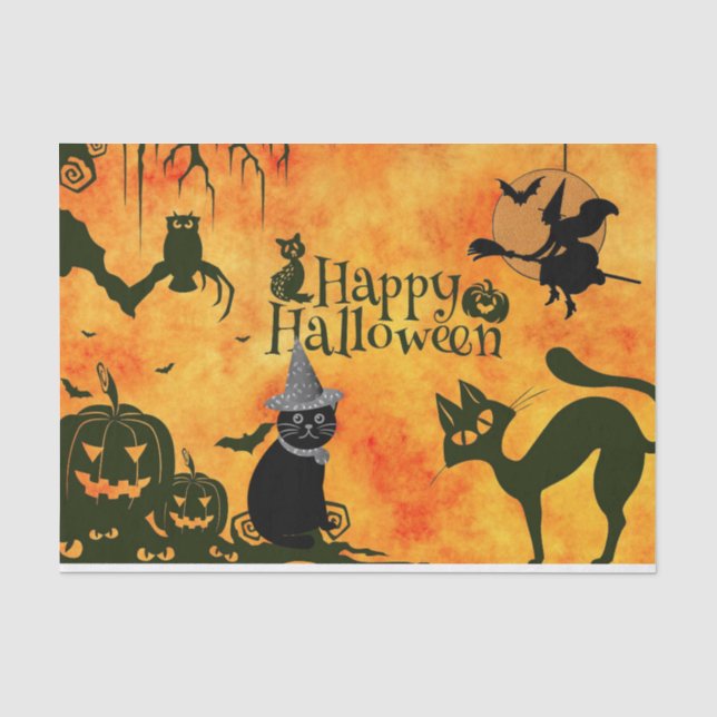 Spooky Halloween-Musterdekoupage Seidenpapier (Vorderseite)