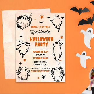 Spooky Halloween Niedlich Ghost-Party Einladung